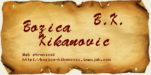 Božica Kikanović vizit kartica